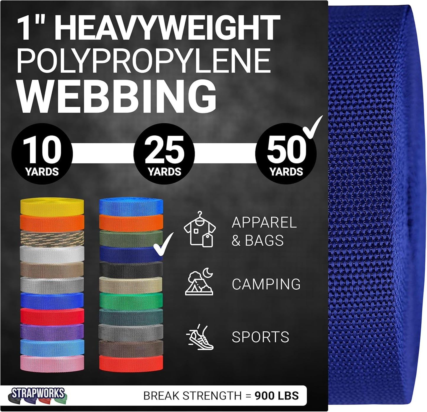 Heavyweight Polypropylene Webbing for Outdoor DIY Gear Repair
