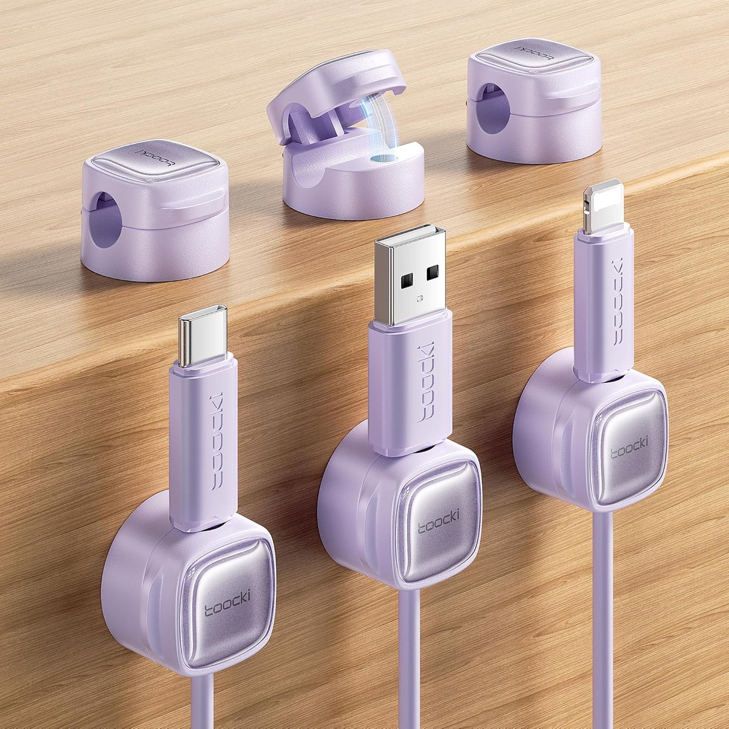 6 Pack Magnetic Cable Clips - Tidy Cables Easily