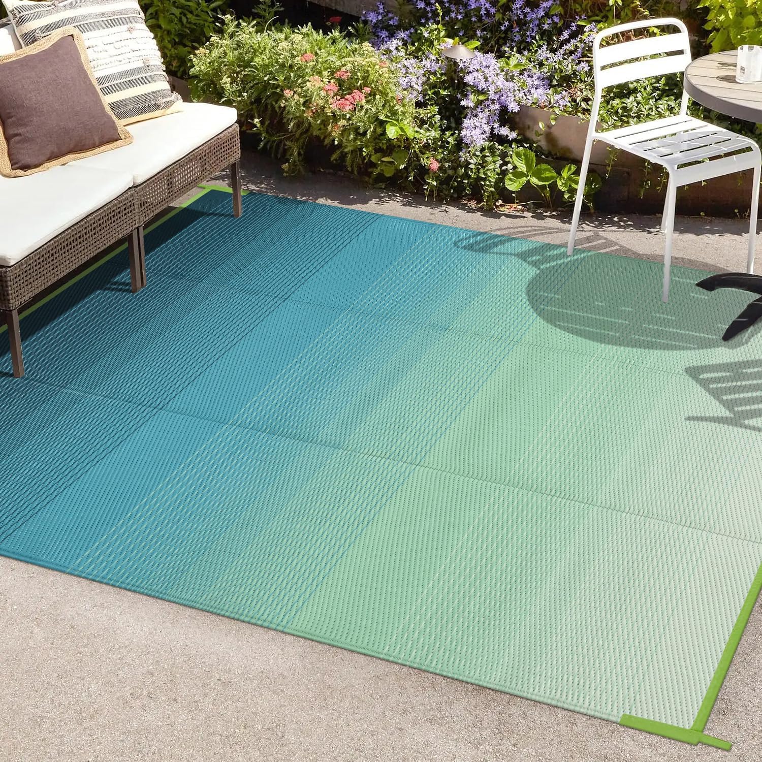 Anidaroel 6x9ft Ombre Outdoor Rug for Stylish Patio Decor