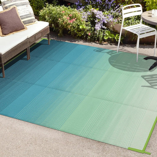 Anidaroel 6x9ft Ombre Outdoor Rug for Stylish Patio Decor