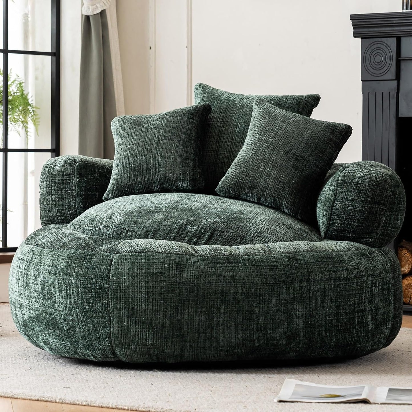 Nahenduo Oversized Bean Bag Couch: Plush Comfort & 3 Pillows