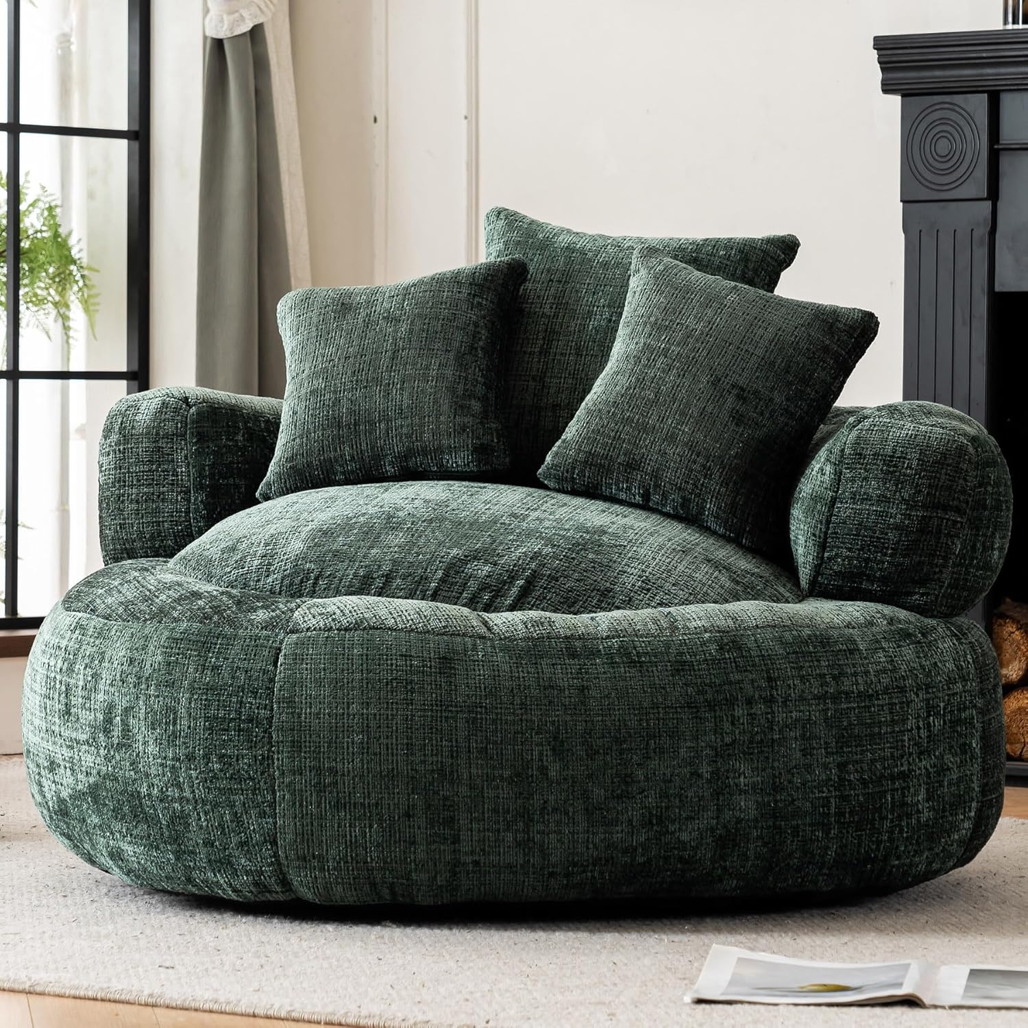 Nahenduo Oversized Bean Bag Couch: Plush Comfort & 3 Pillows