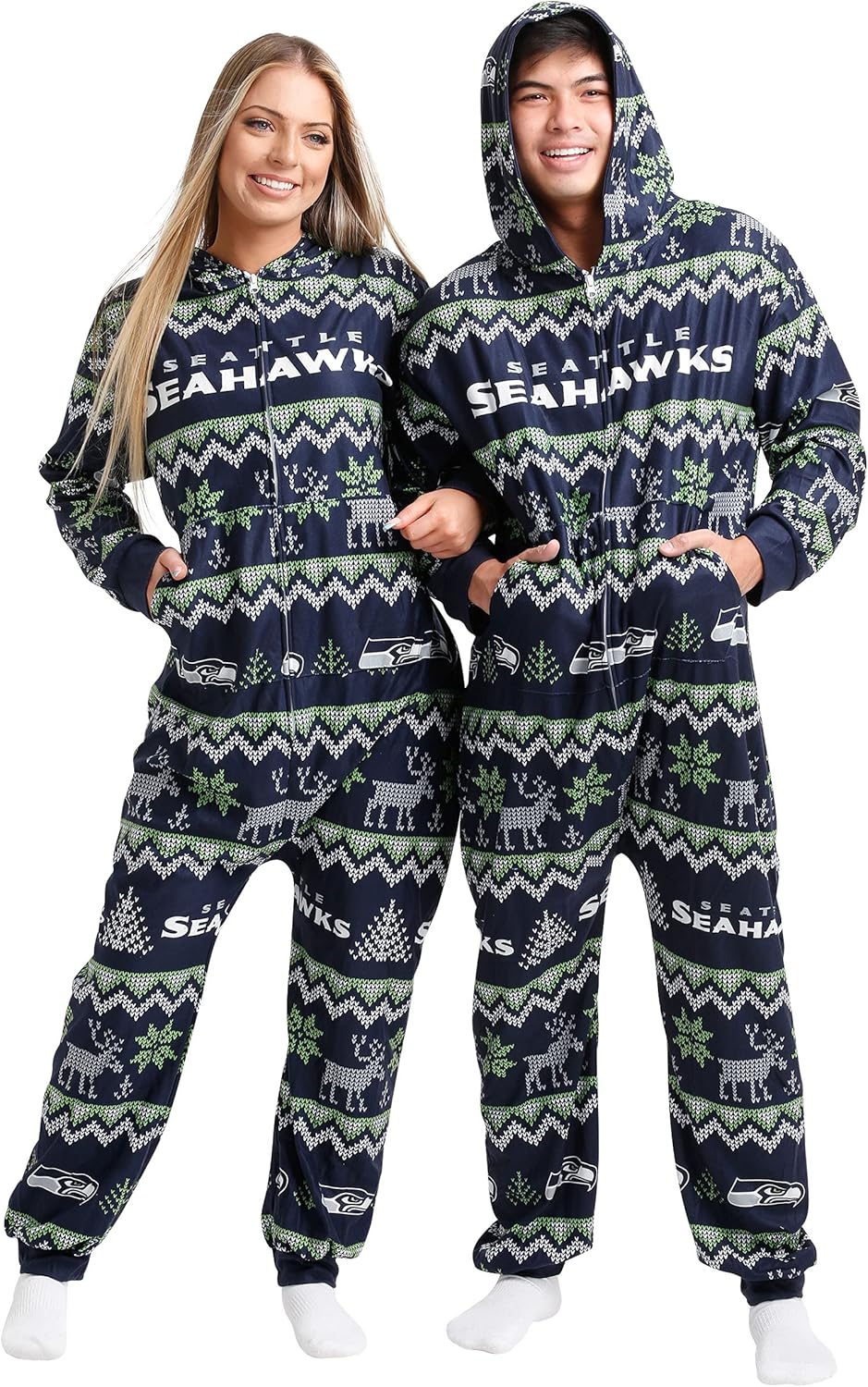 FOCO NFL Team Logo Pajamas One Piece Onsie for Ultimate Comfort
