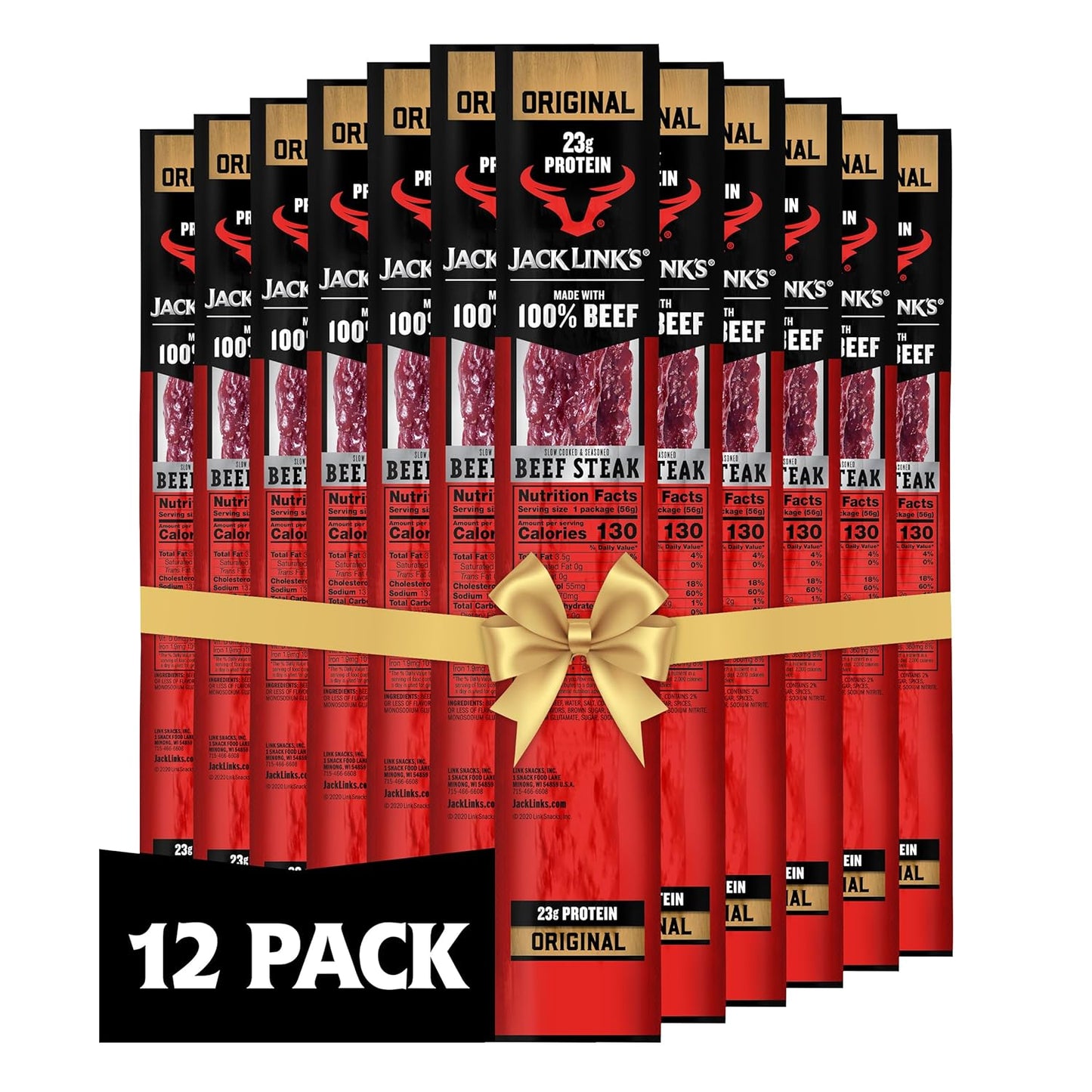 Jack Link's Beef Steak Original Protein Snacks for Meat Lovers