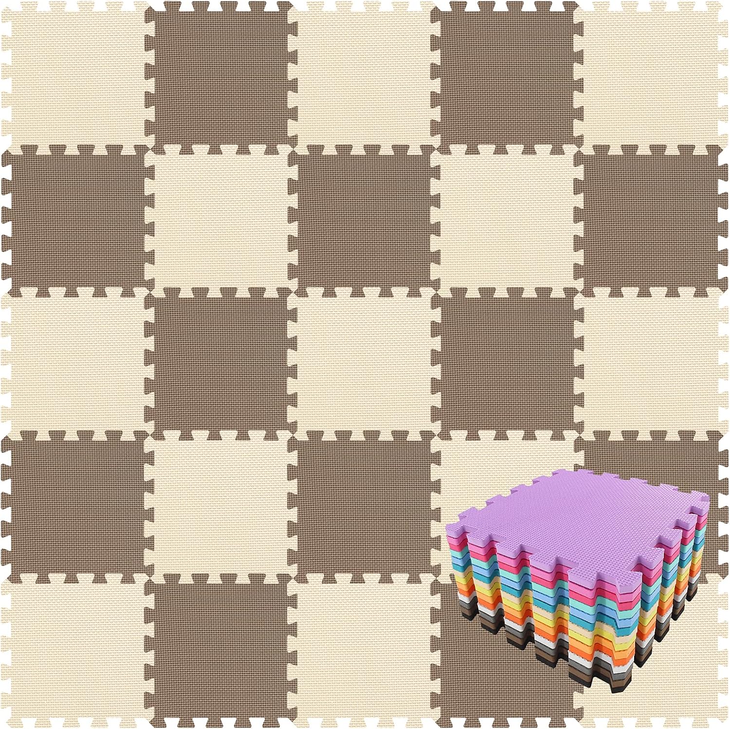 qqpp EVA Rubber Interlocking Puzzle Foam Floor Mats for Kids