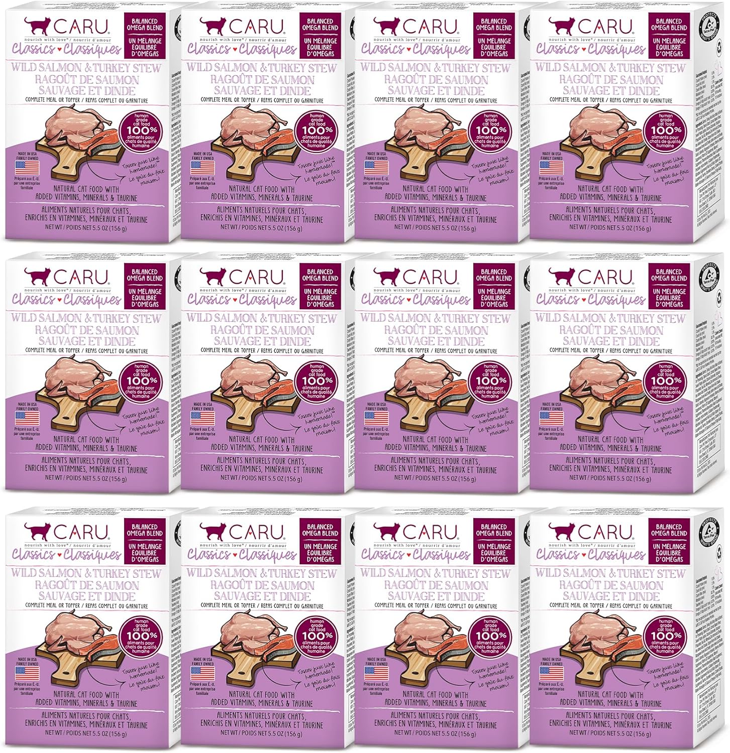 CARU Classics Wild Salmon & Turkey Stew for Cats - Healthy Meal