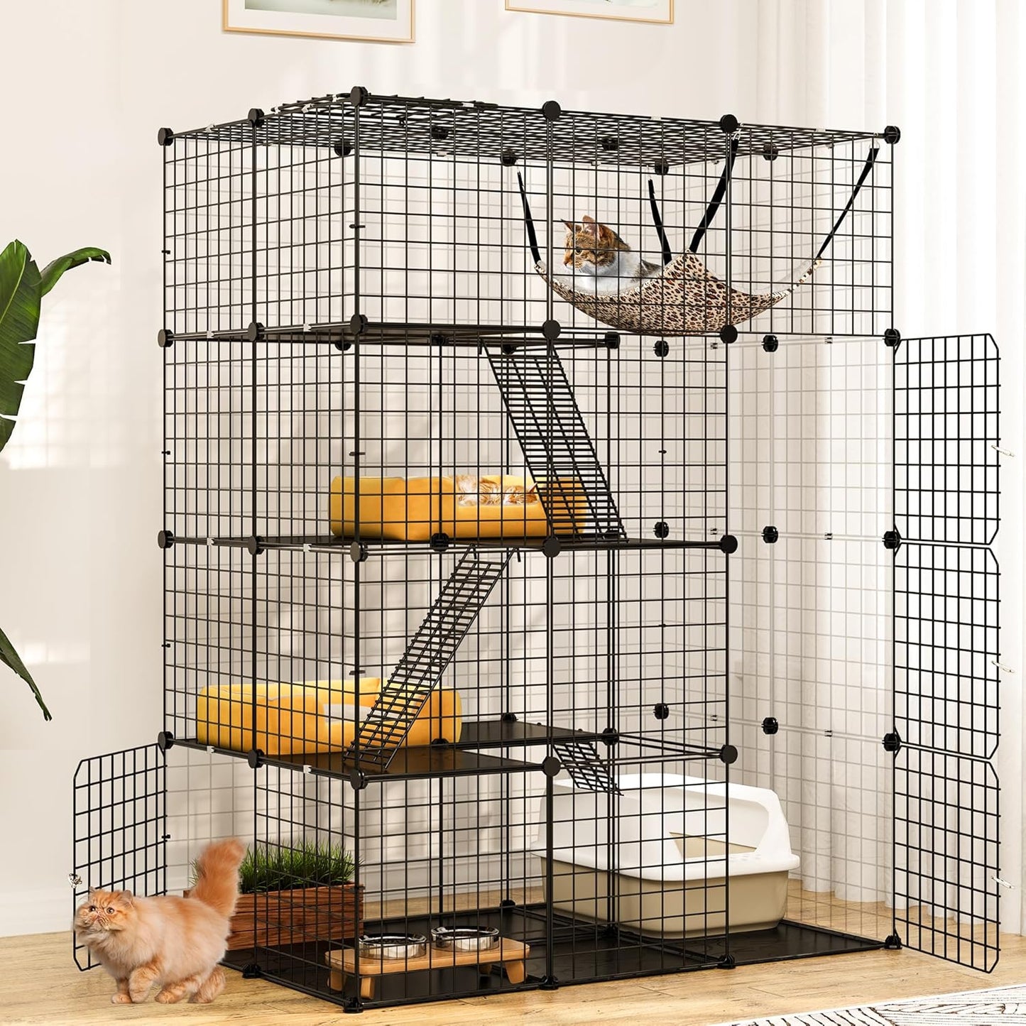 YITAHOME Large Cat Cage Indoor Enclosure for 1-3 Cats