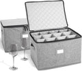 Wine Glass Storage Containers - Hard Shell Stackable Organizer