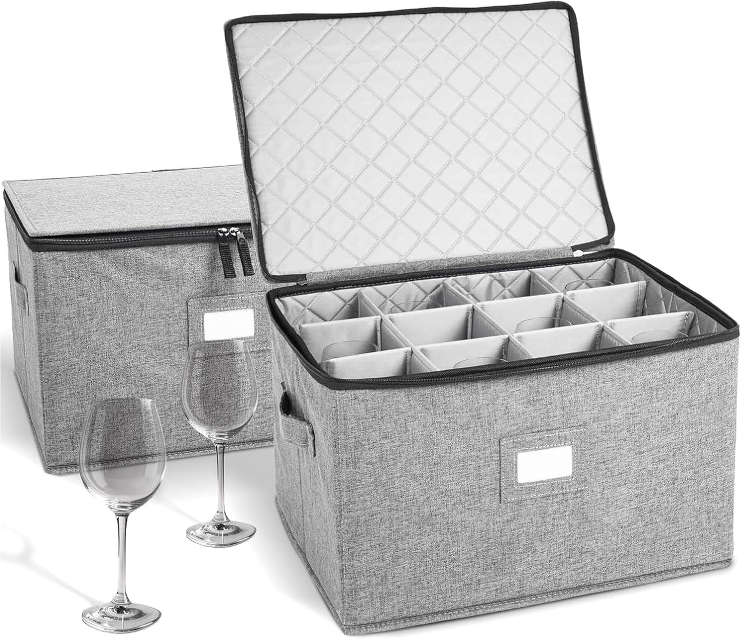 StorageLAB Wine Glass Storage Containers for Safe Stemware