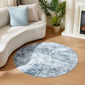 5FT Round Area Rug for Living Room - Machine Washable, Low Pile