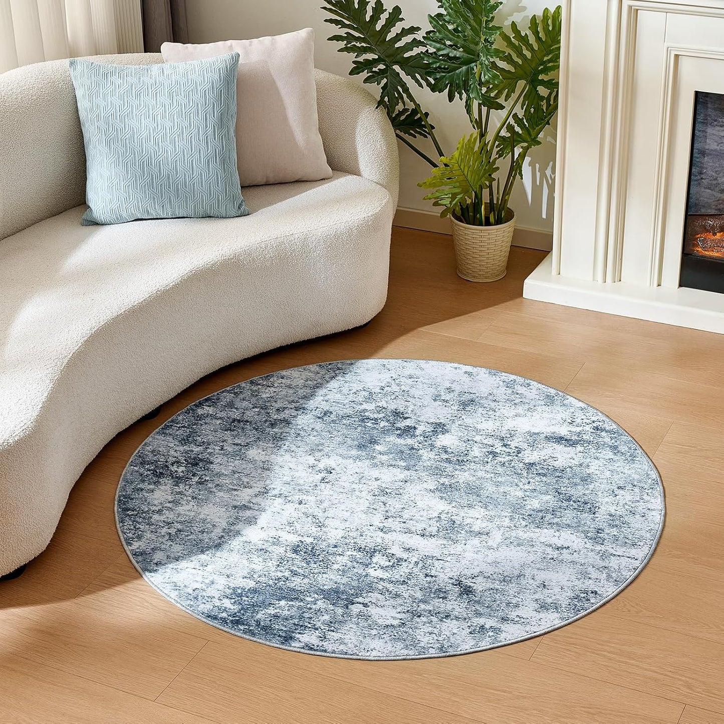 WITSHOCK 5FT Round Area Rugs: Stylish, Non-Slip, Pet-Friendly