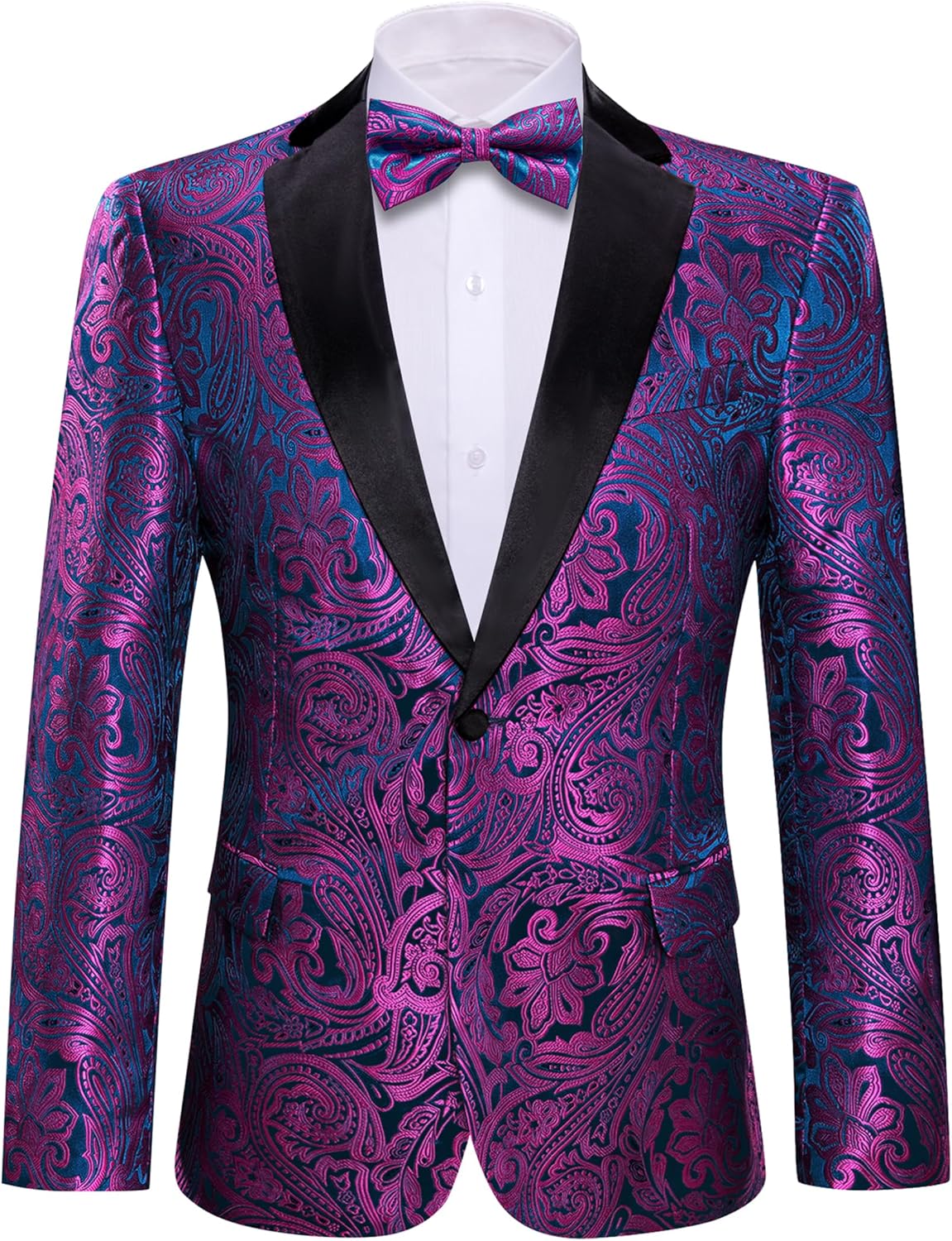 Barry.Wang Blazer for Men Paisley Sport Coat Lightweight Jacket