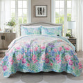 HoneiLife Quilt Set King Size Floral Quilts - Lightweight All-Season