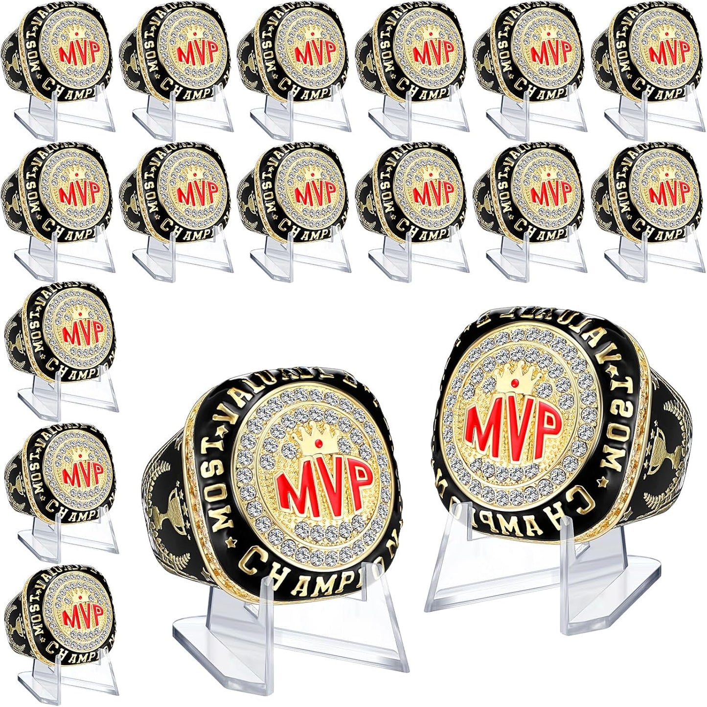 Misdary MVP Championship Rings for Soccer Baseball Basketball