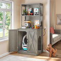 DWVO Large Hidden Litter Box Furniture with Charging Station