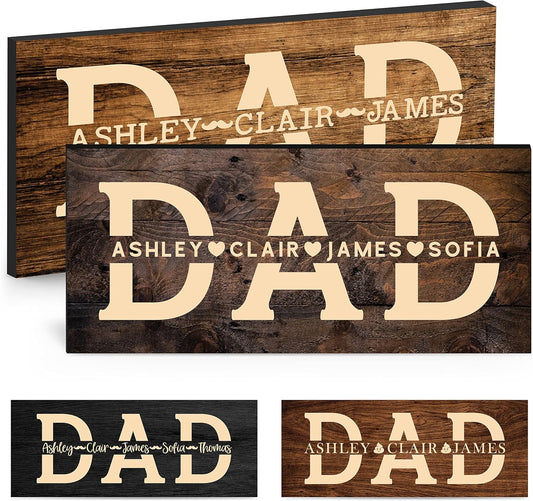 Personalized Fathers Day Gifts - Custom Dad Sign with Names