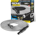 BIONIC STEEL 100 Ft Metal Garden Hose with Sprayer Nozzle - Kink Free