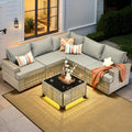 Charcoal Grey Outdoor Sectional Patio Furniture Set - Extra Deep Seats