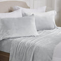 King Light Grey Micro Fleece Sheet Set - Extra Deep Pockets Cozy Fit