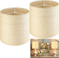 Set of 2 Cylinder Drum Lamp Shades for Modern Farmhouse Decor