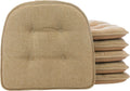 U-Shaped Non-Slip Chair Cushions 15x16 6 Pack - Slub Tan