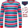 Halloween Costume for Men Horror Rainbow Striped Tee Shirt