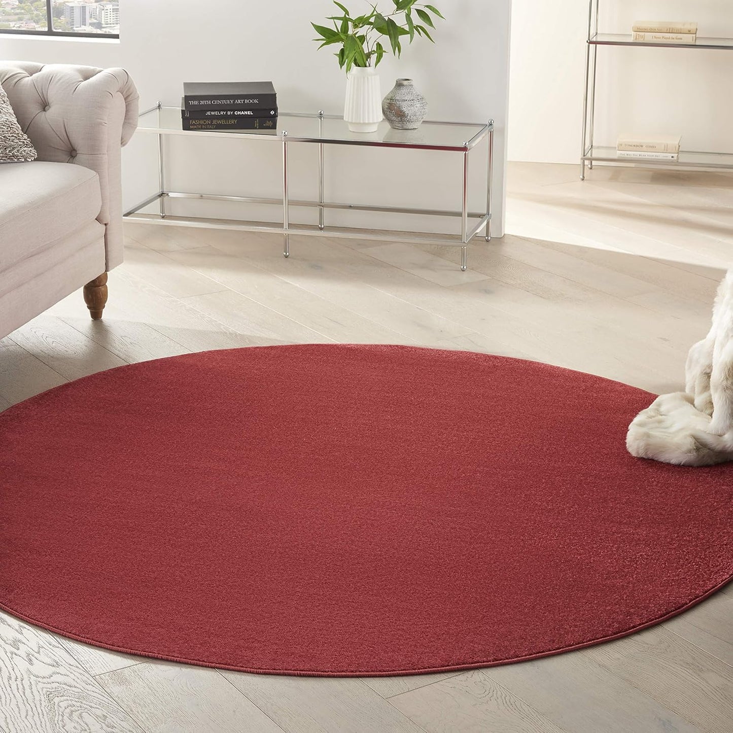 Nourison Home Essentials Brick Red 6ft Round Area Rug Review
