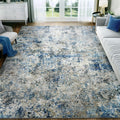 Washable Area Rug for Living Room: Soft 5x7 Modern Abstract Design
