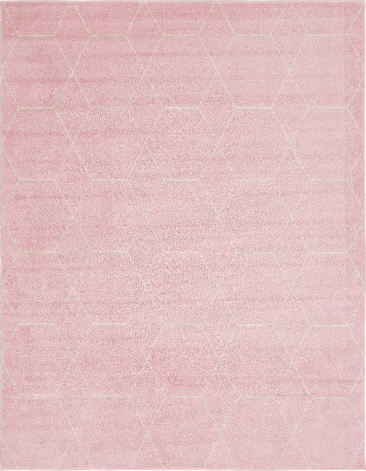 Unique Loom Trellis Frieze Collection Area Rug in Light Pink