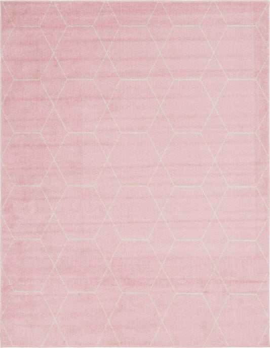 Unique Loom Trellis Frieze Collection Area Rug in Light Pink