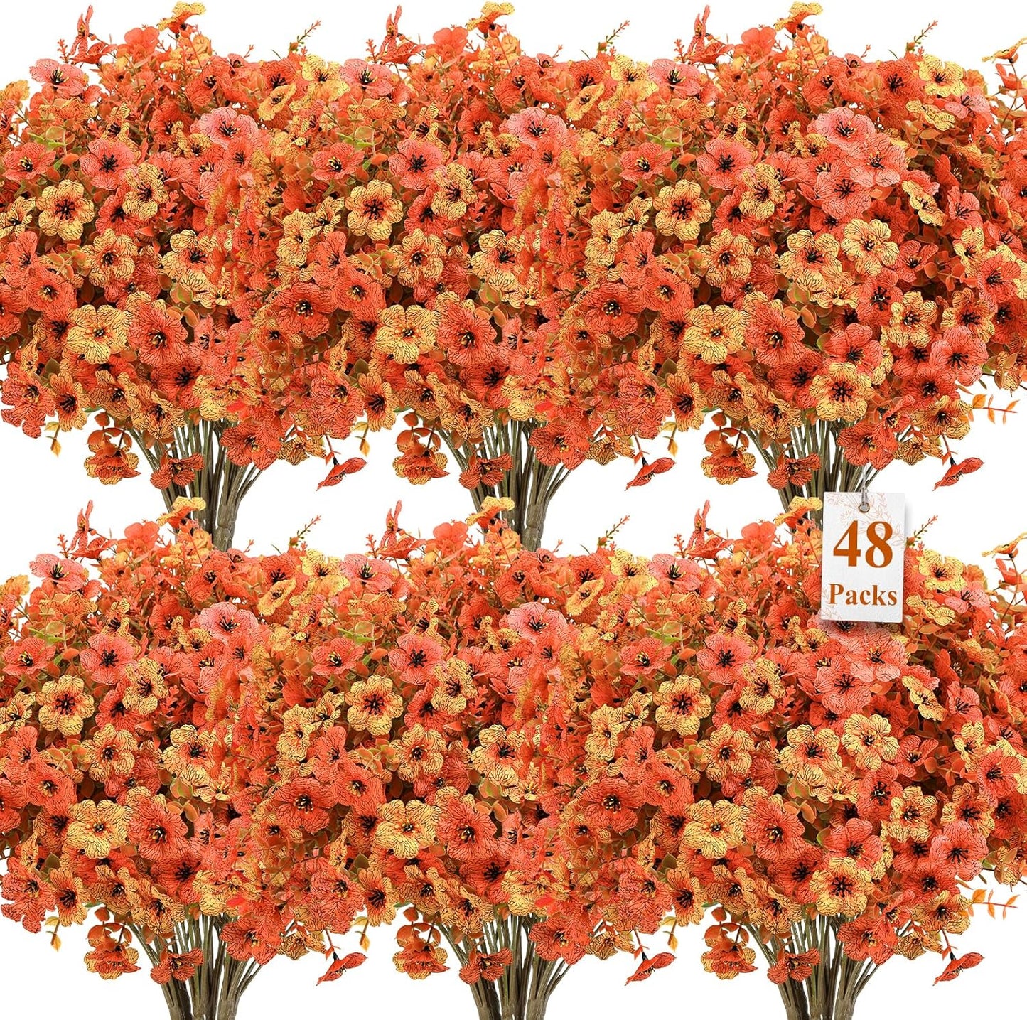 48 Bundles Artificial Fall Flowers for Beautiful Outdoor Decor