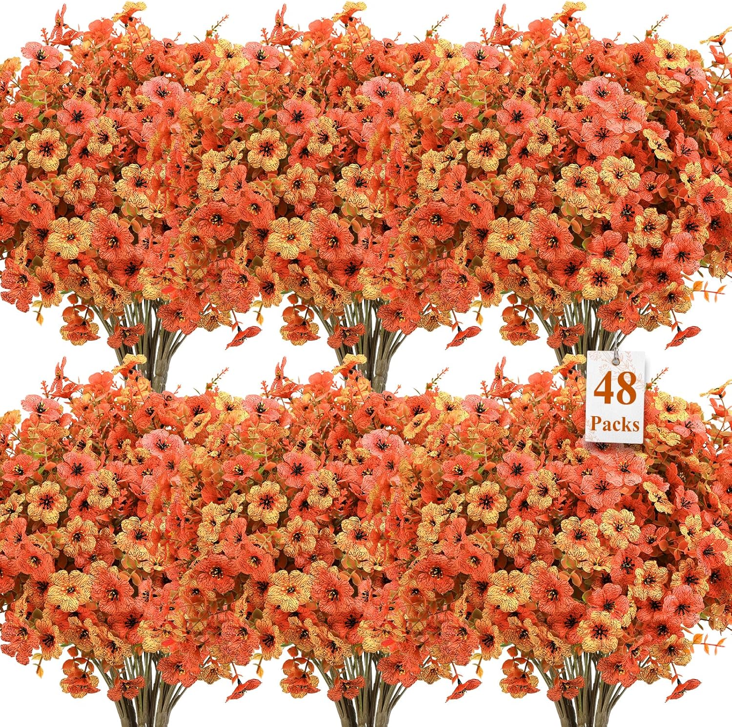 48 Bundles Artificial Fall Flowers for Beautiful Outdoor Decor
