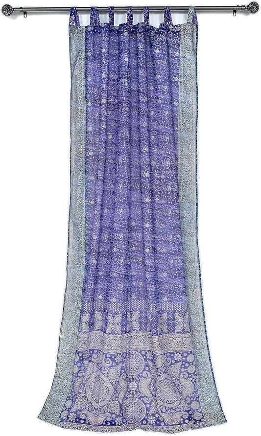 Light-Filtering Sari Colorful Curtains for Boho Home Decor