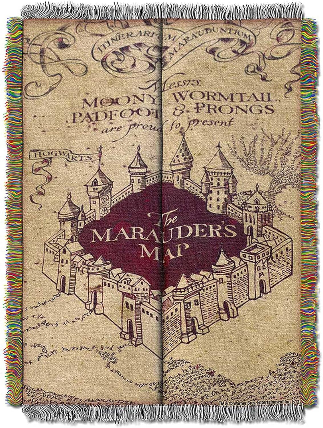 Marauders Map Woven Tapestry Throw Blanket for Cozy Living