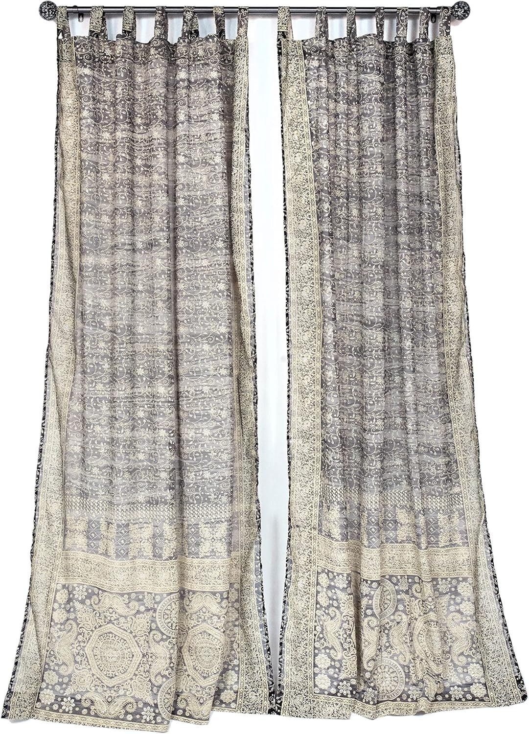 Light-Filtering Sari Colorful Curtains for Boho Chic Decor