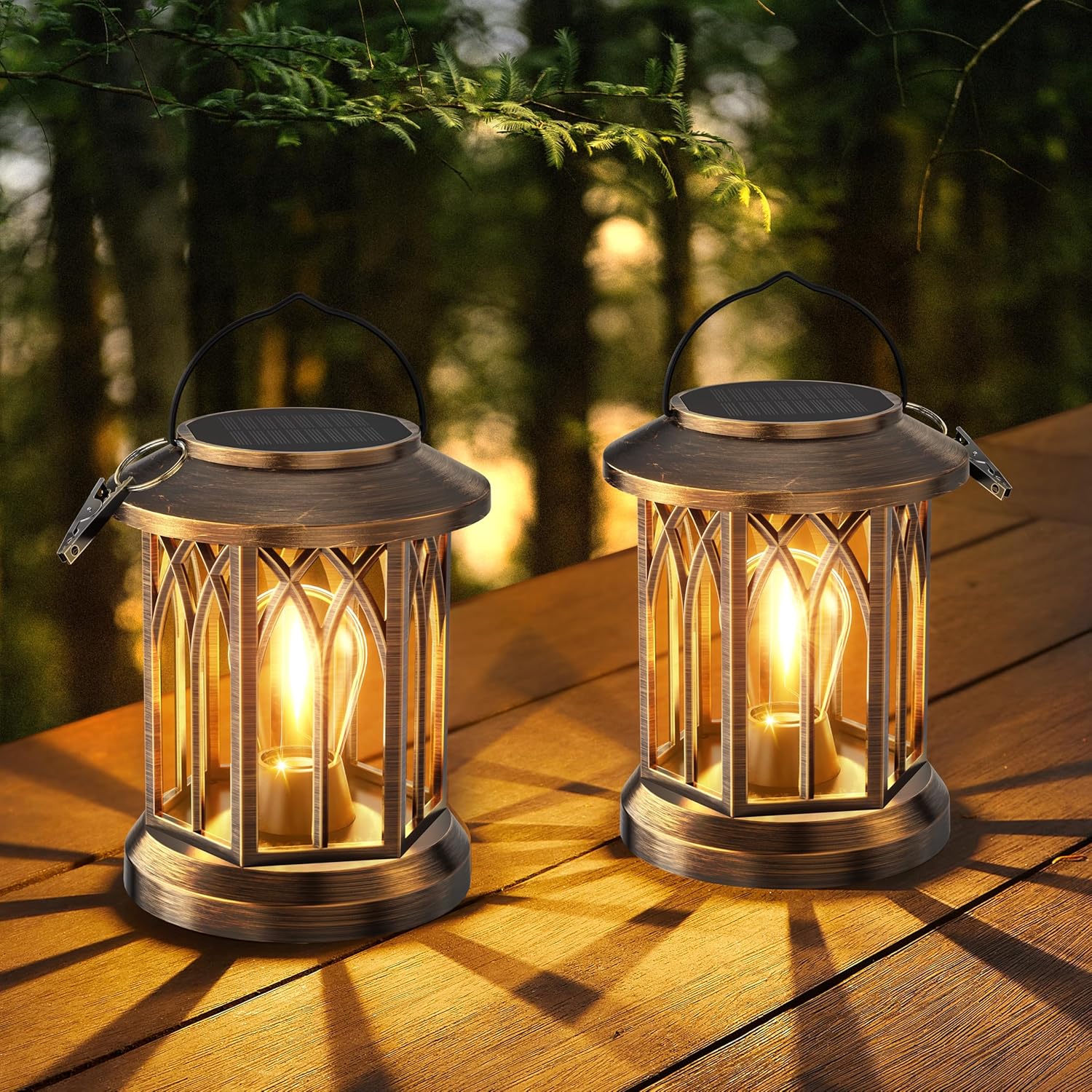 WdtPro Solar Lanterns Outdoor Lights for Garden and Patio Decor