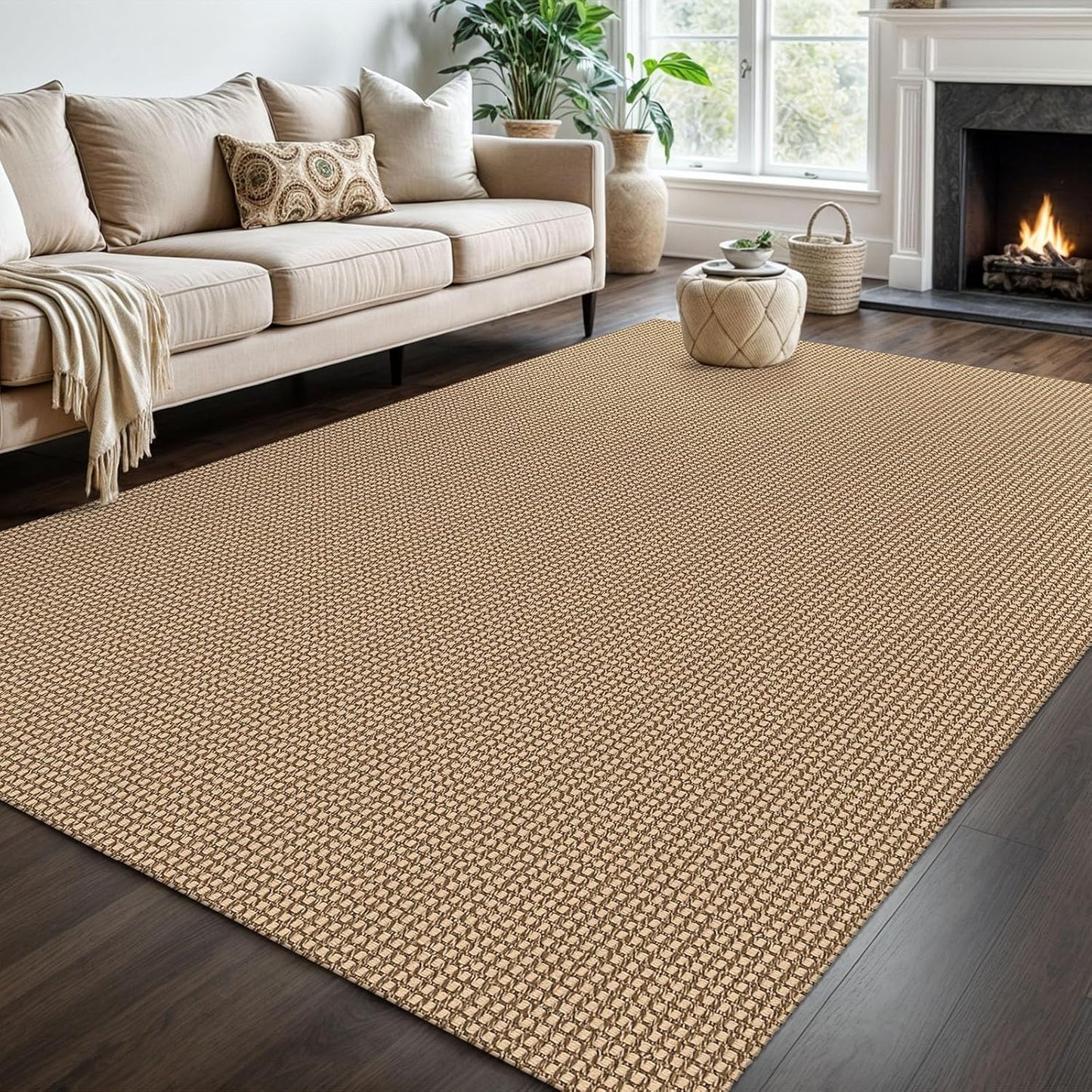 KOZYFLY Washable Area Rug 6x9 ft Non Slip for Living Room
