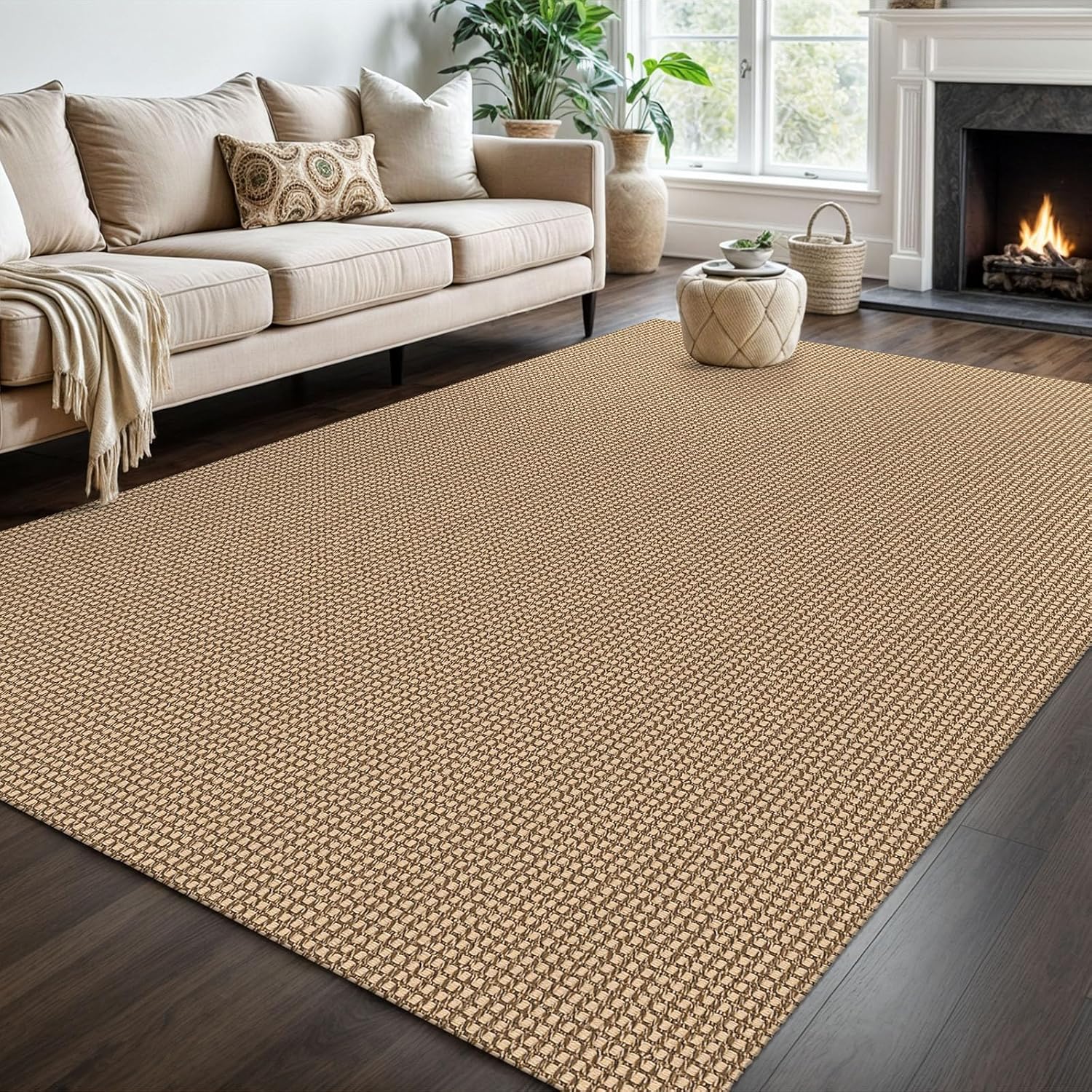 KOZYFLY Washable Area Rug 6x9 ft Non Slip for Living Room