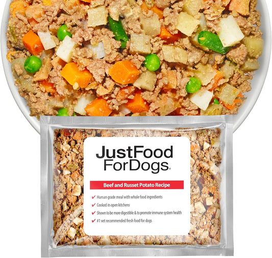 JustFoodForDogs Frozen Fresh Dog Food, Beef & Russet Potato Recipe