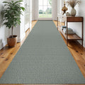 3x18 ft Green Grey Extra Long Runner Rug - Washable Non Slip