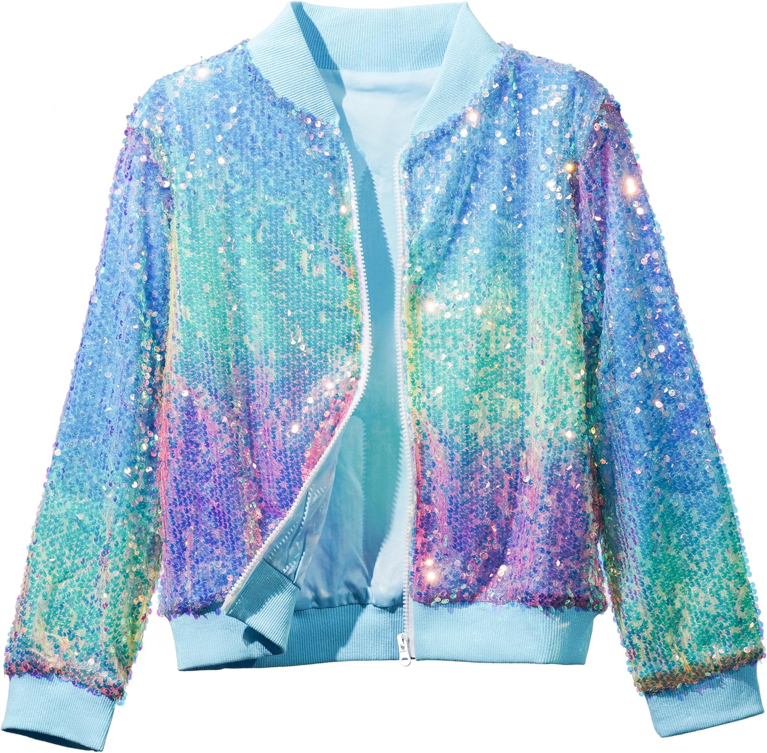 Girls Sequin Bomber Jacket for Sparkly Dress Up and Fun