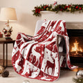 WRENSONGE Christmas Throw Blanket Red Deer Pattern - Cozy, Lightweight