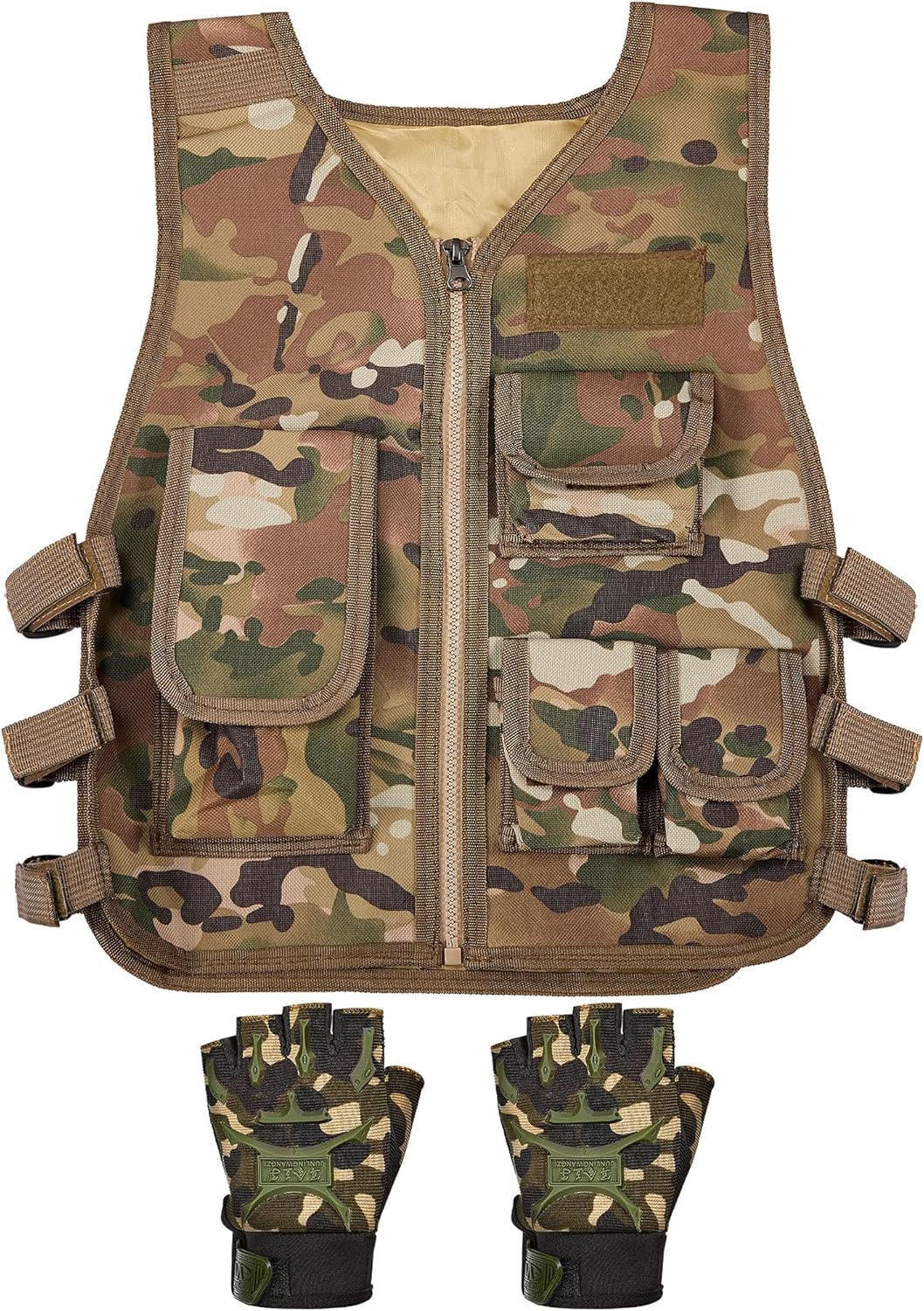 Kids Tactical Vest with Breathable Gloves