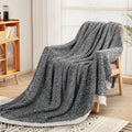 Soft Throw Blanket for Couch 50 x 60 in - Reversible Cozy Knit