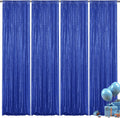 Navy Blue Sequin Backdrop Curtain 4 Pieces 2ft x 8ft - Sparkling Event
