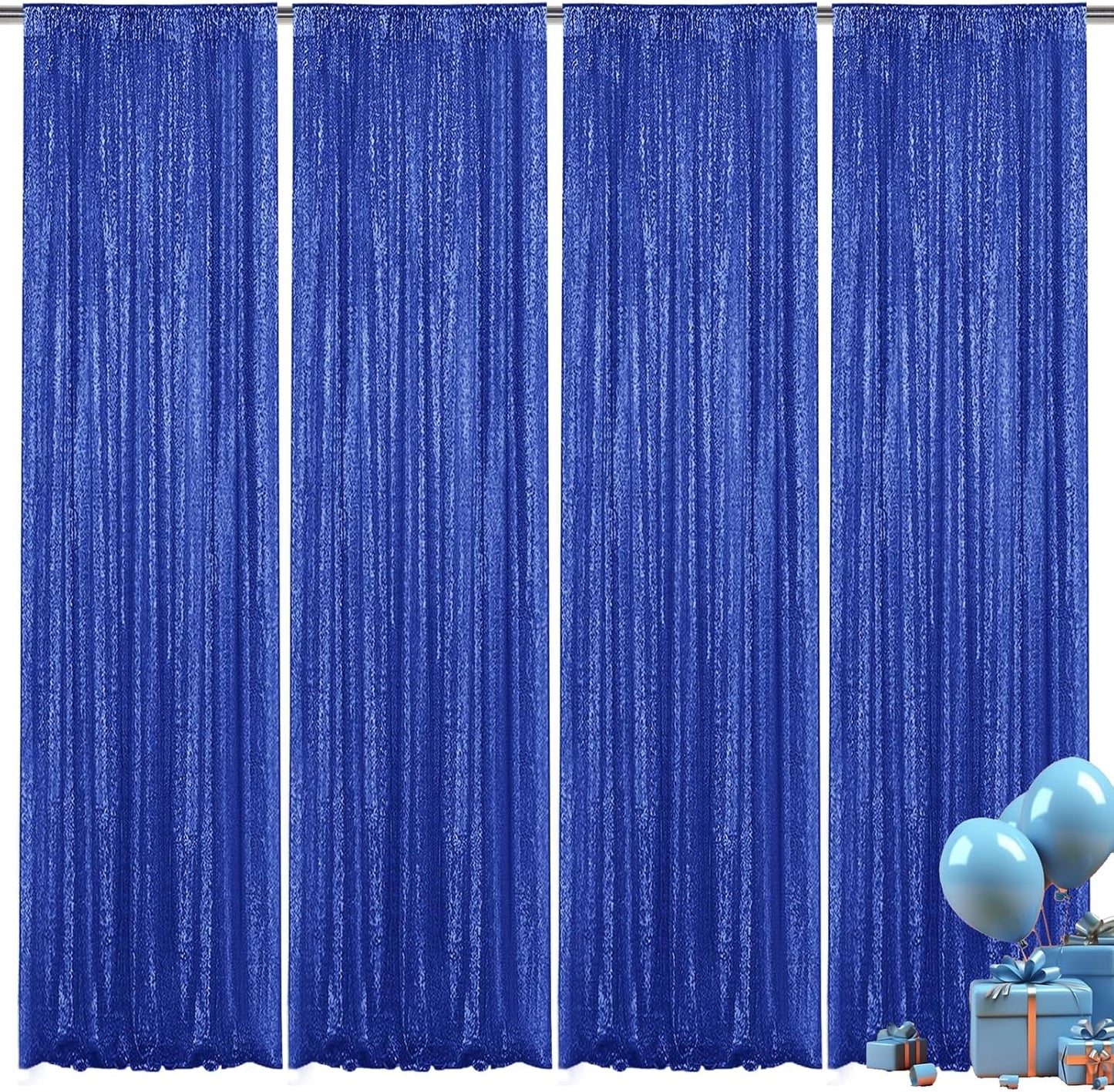 Navy Blue Sequin Backdrop Curtain for Stunning Event Decor
