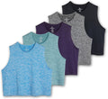 Women's Dry Fit Crop Tank 5 Pack - Lightweight Workout Tops