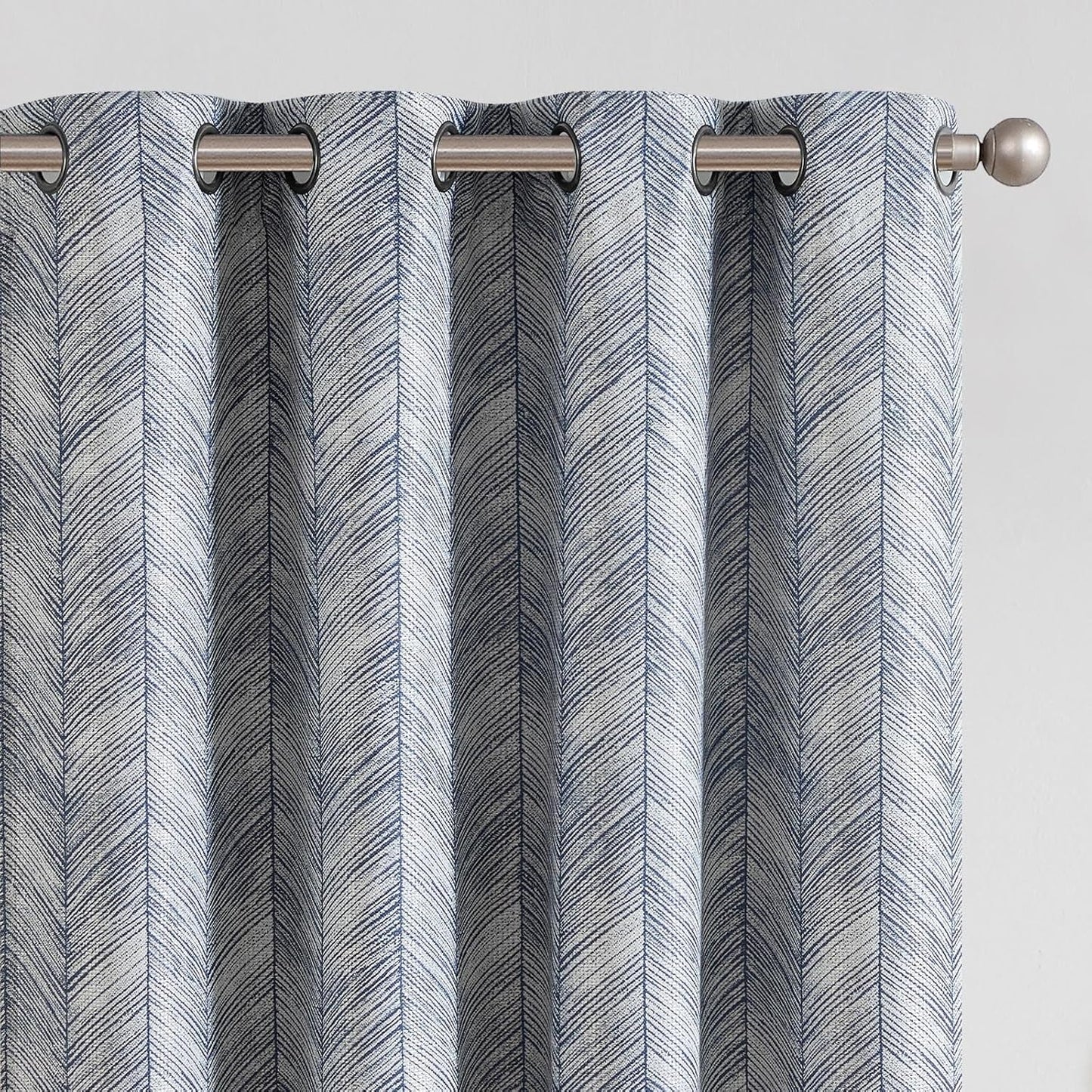 Blue Printed Curtains for Living Room and Bedroom Decor