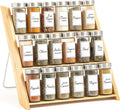 Orii 18 Jar Bamboo Compact Spice Organizer for Countertop and Drawer