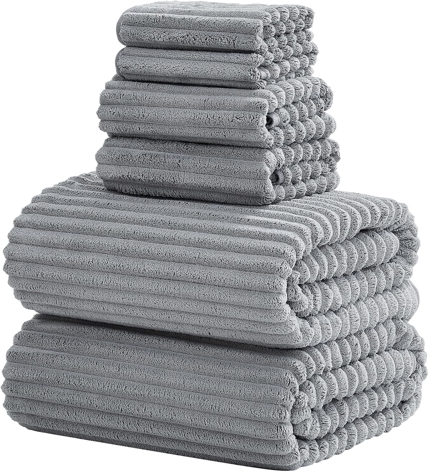 6-Piece Bath Towel Set - Ultra Soft Microfiber Towels for Home